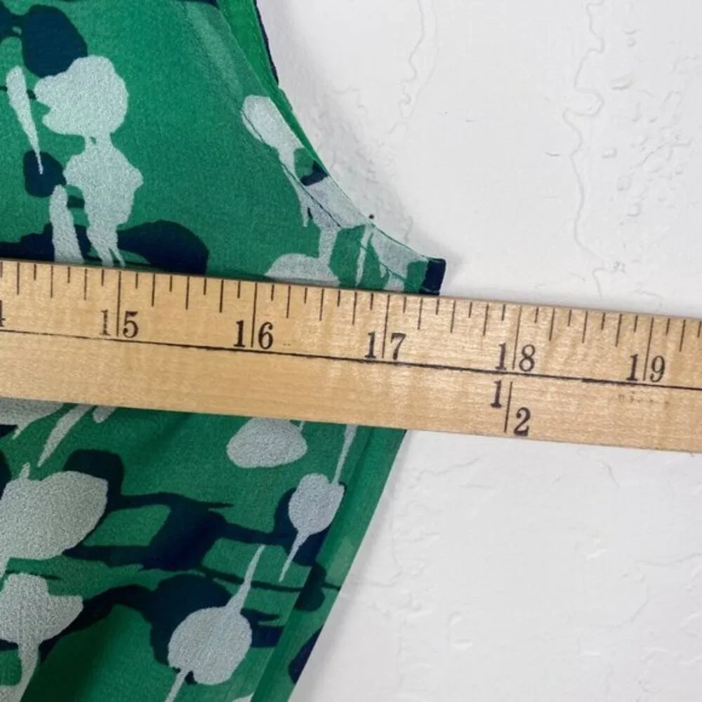 Banana Republic Green Floral Wrap Dress Size 6 Sleeveless Polyester Lined‎